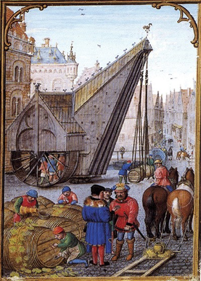 middeleeuwse hijskraan (afbeelding: Wikipedia)